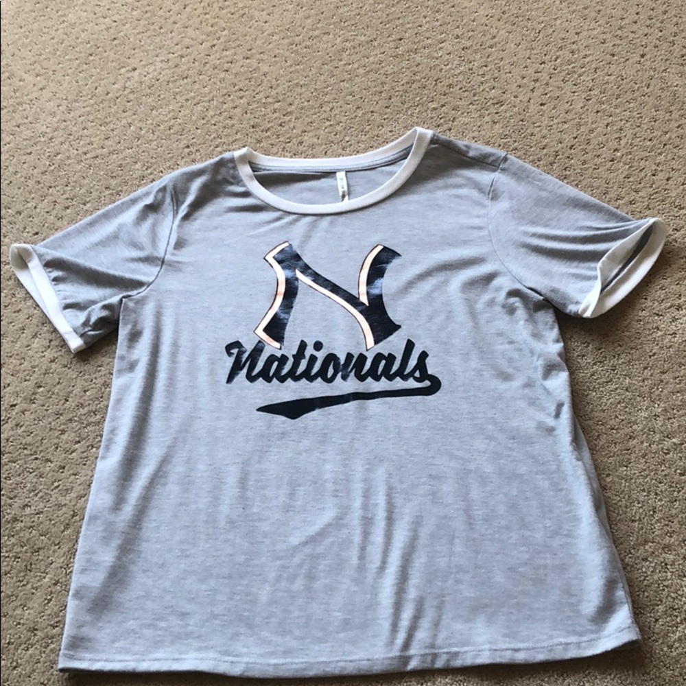 gray tee with the words nationals